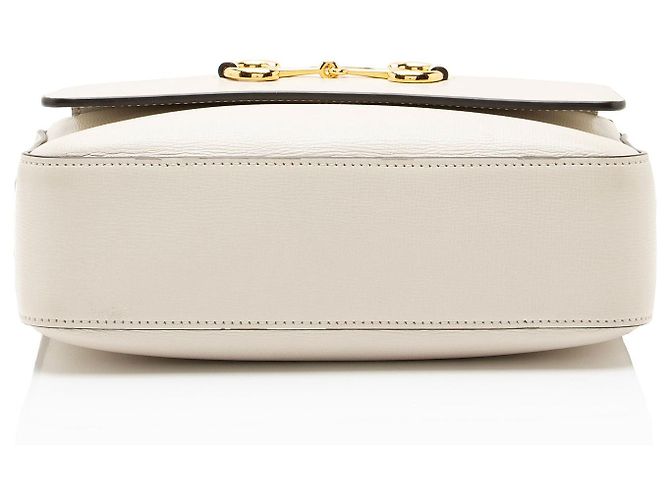 Borsa a tracolla piccola Gucci Glazed Calfskin Horsebit 1955 Bianco - vista 4