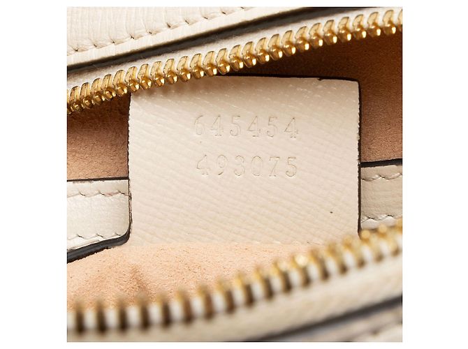 Borsa a tracolla piccola Gucci Glazed Calfskin Horsebit 1955 Bianco - vista 6