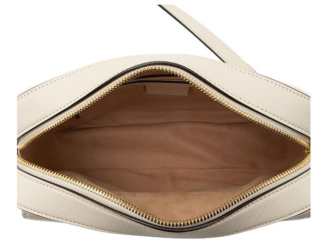 Borsa a tracolla piccola Gucci Glazed Calfskin Horsebit 1955 Bianco - vista 7