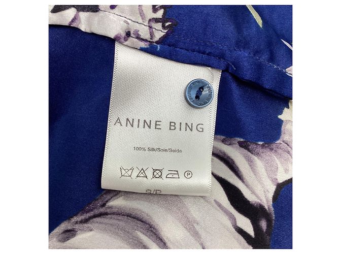 Camicia Blair in seta blu Anine Bing - vista 8