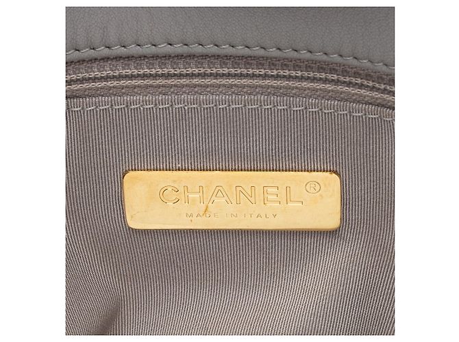 Gabrielle Borsa a tracolla Chanel Lambskin 19 Maxi Flap Cinza - vista 8
