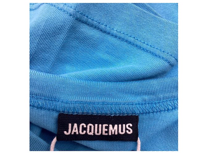 Jacquemus Le T-Shirt Brode Logo-Embroidered T-Shirt en algodón azul claro - vista 5