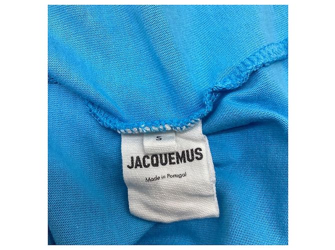 Jacquemus Le T-Shirt Brode Logo-Embroidered T-Shirt en algodón azul claro - vista 6