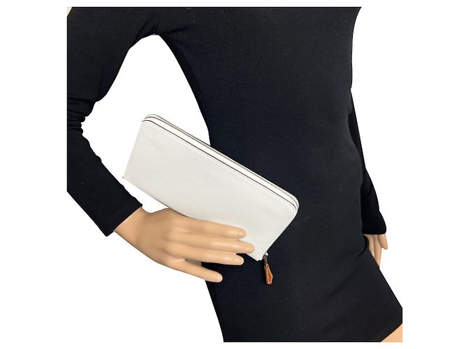 Hermès Hermes Evercolor Silk'In Classique Long Wallet Weiß - Ansicht 4