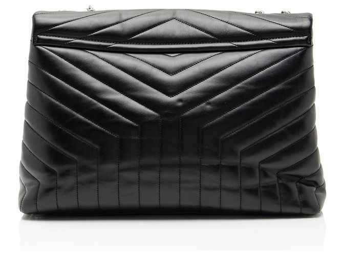 Borsa a tracolla Saint Laurent Matelasse Calfskin Monogram LouLou Chain Large Nero - vista 3
