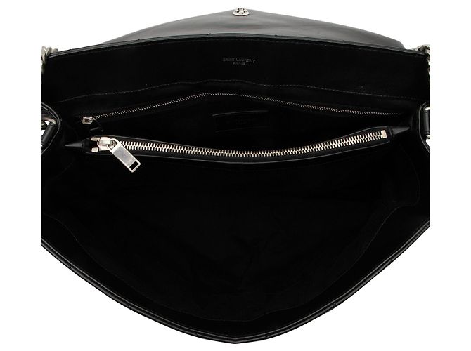 Borsa a tracolla Saint Laurent Matelasse Calfskin Monogram LouLou Chain Large Nero - vista 7