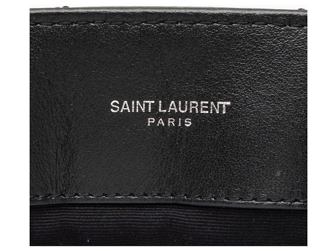 Borsa a tracolla Saint Laurent Matelasse Calfskin Monogram LouLou Chain Large Nero - vista 9