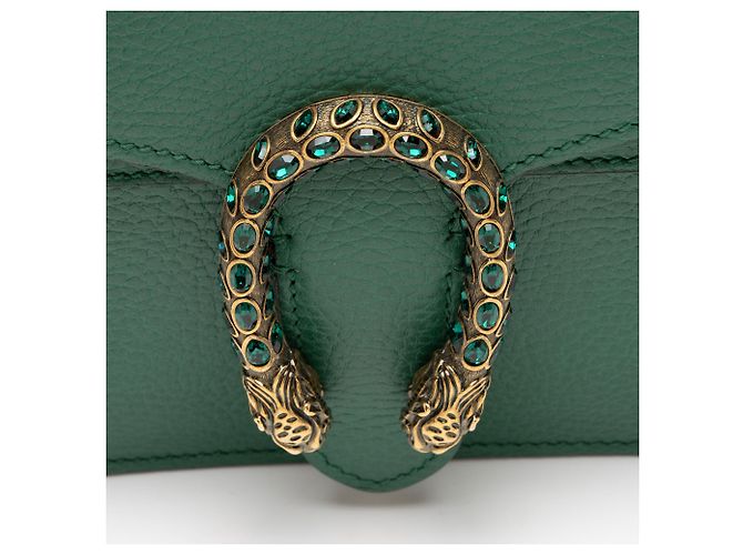Piccola borsa a tracolla Dionysus in pelle e cristalli Gucci Verde - vista 10