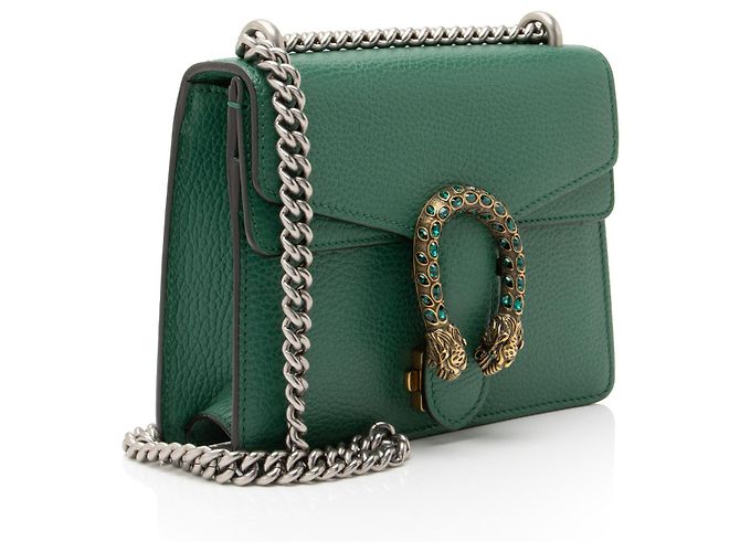 Piccola borsa a tracolla Dionysus in pelle e cristalli Gucci Verde - vista 2