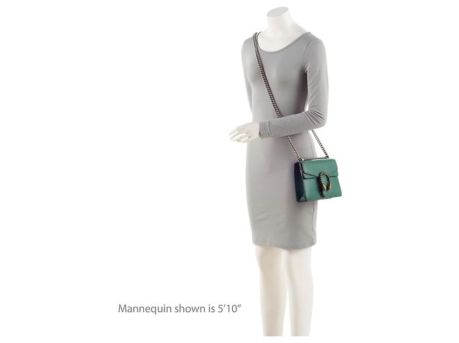Piccola borsa a tracolla Dionysus in pelle e cristalli Gucci Verde - vista 5