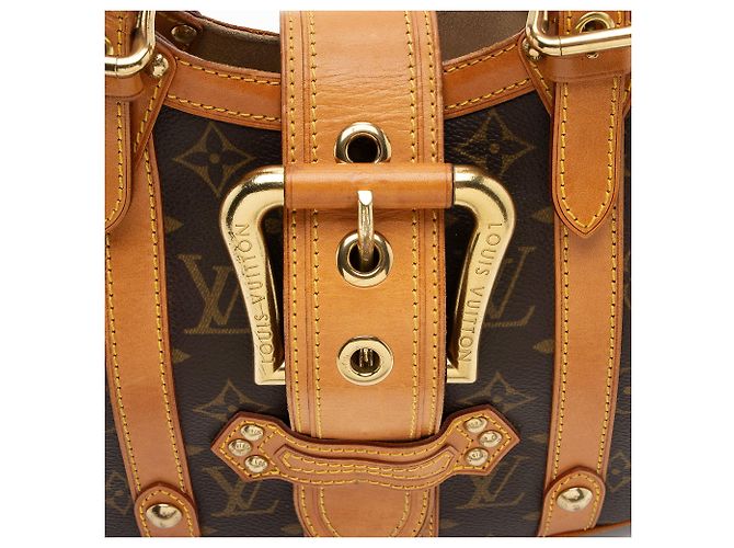 Louis Vuitton Vintage Limited Edition Monogram Canvas Theda GM Satchel Marrone - vista 9