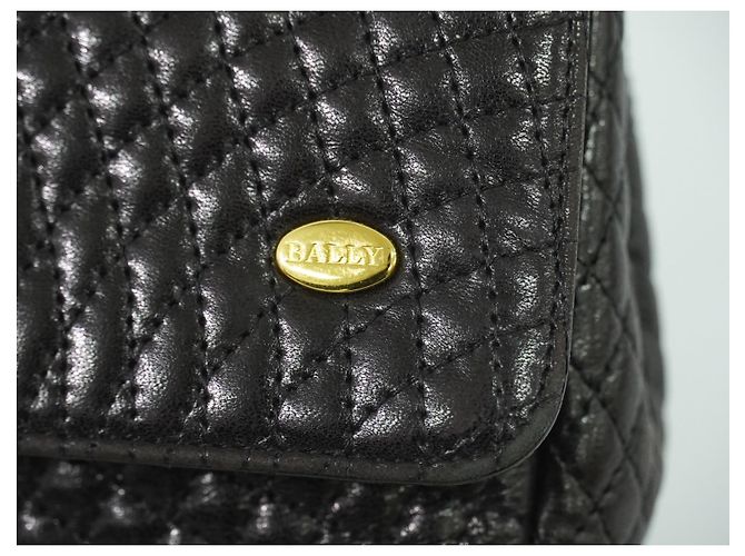 Bally Vintage Chain Pelle Trapuntata Nero - vista 5