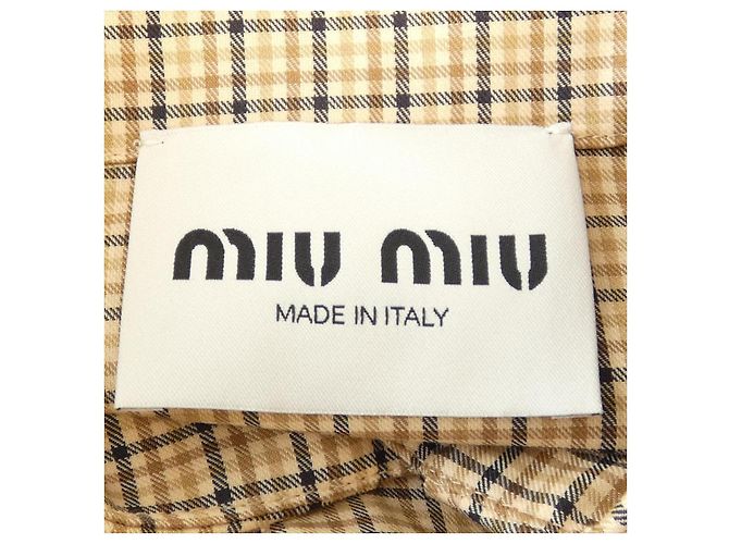 Miu Miu POPLIN KLEID Poplin-Kleid Beige - vista 4