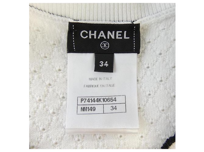 Top de punto Chanel Blanco - vista 4