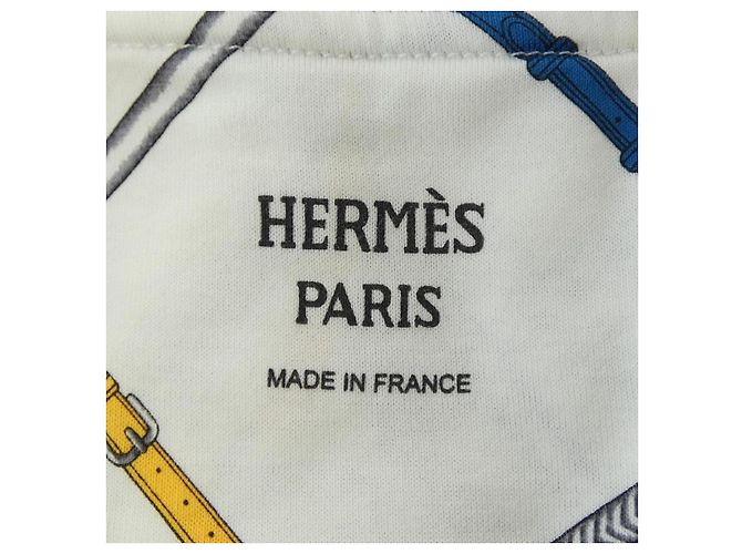 Hermès Hermes PARCOURS SANS FAUTE Kleid36 Weiß Blau Gelb - Ansicht 4