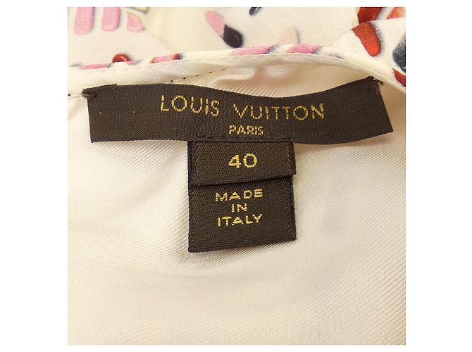 Vestido de seda Louis Vuitton Rosa Roja Beige - vista 4