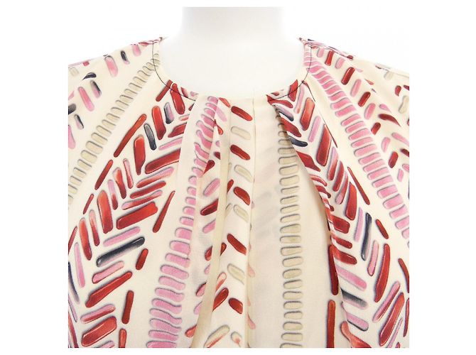 Vestido de seda Louis Vuitton Rosa Roja Beige - vista 5