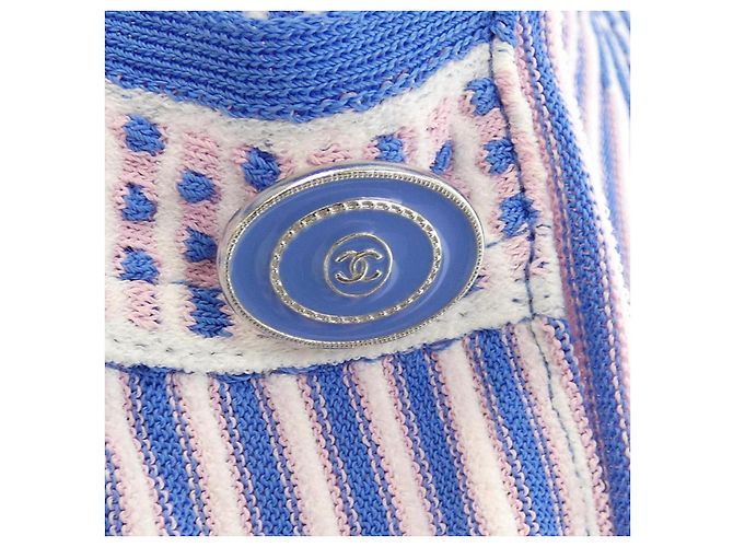 Top de punto Chanel Azul - vista 7