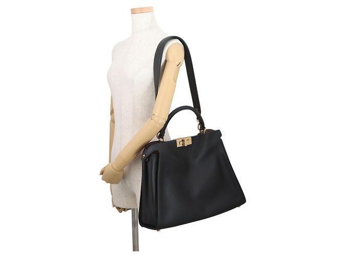 Borsa Fendi Peekaboo Essentially in pelle Nero - vista 5