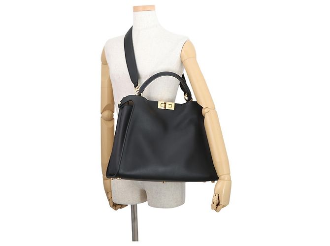 Borsa Fendi Peekaboo Essentially in pelle Nero - vista 6