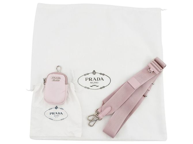 Borsa a tracolla in Re-Nylon Prada Rosa - vista 18