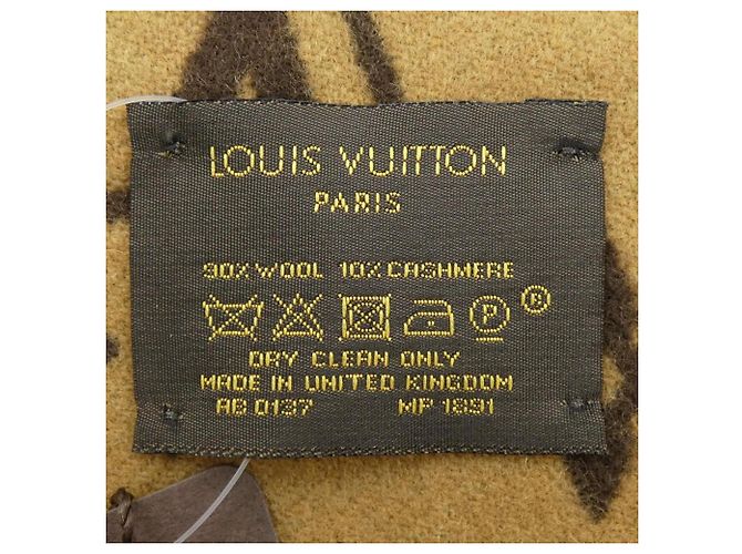 Stola in cashmere Monogram Louis Vuitton Marrone Beige - vista 3