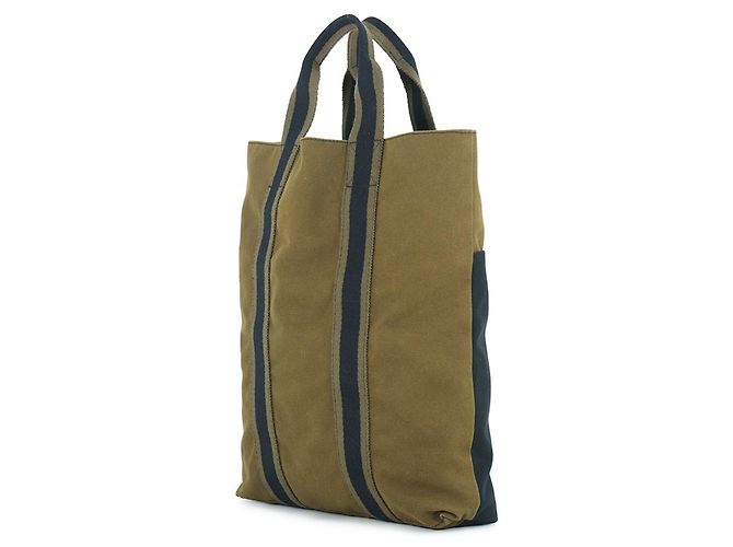 Hermès Hermes Fourre-Tout Cabas Tote Bag Nero Verde - vista 2
