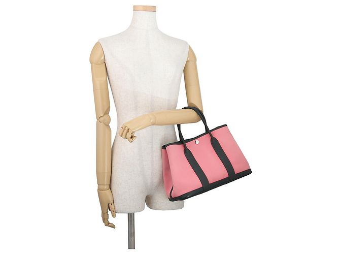 Hermès Bolsa Tote Hermes Garden TPM Rosa Verde escuro - vista 4