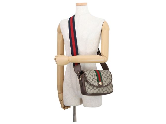 Piccola borsa a tracolla Gucci Ophidia GG Supreme Multicolore Beige - vista 4