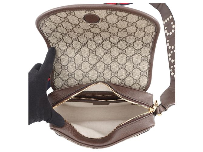 Piccola borsa a tracolla Gucci Ophidia GG Supreme Multicolore Beige - vista 6