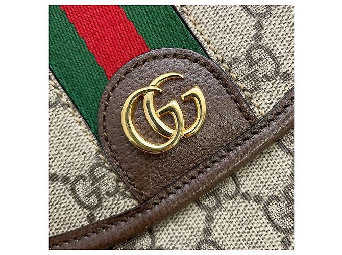 Piccola borsa a tracolla Gucci Ophidia GG Supreme Multicolore Beige - vista 9