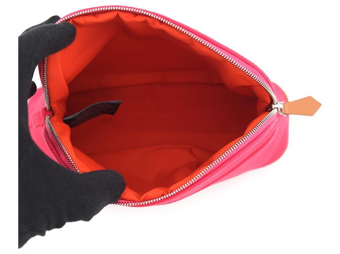 Hermès Borsa pochette Hermes Bolide PM in tela Hibiscus - vista 4