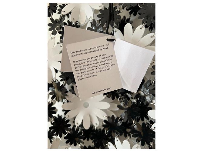 Paco Rabanne Blumen-Mesh Kleid Schwarz Weiß Mehrfarben - Ansicht 2