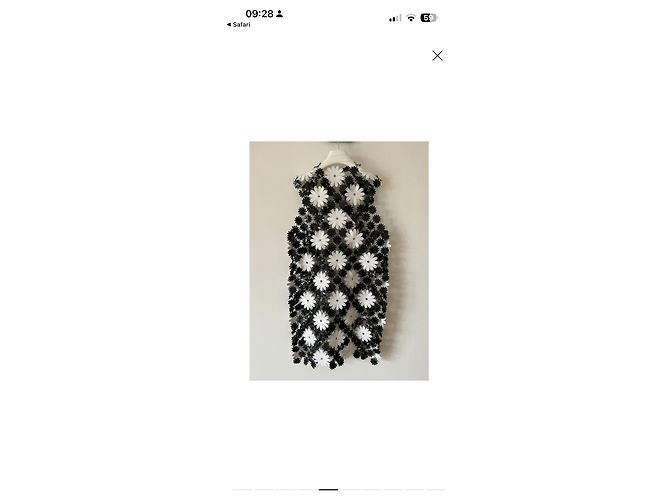 Paco Rabanne Blumen-Mesh Kleid Schwarz Weiß Mehrfarben - Ansicht 4