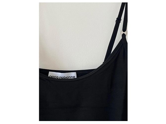 Paco Rabanne Blumen-Mesh Kleid Schwarz Weiß Mehrfarben - Ansicht 6
