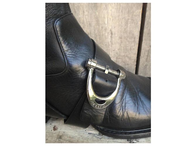 Céline Botas altas de cuero negro - vista 3