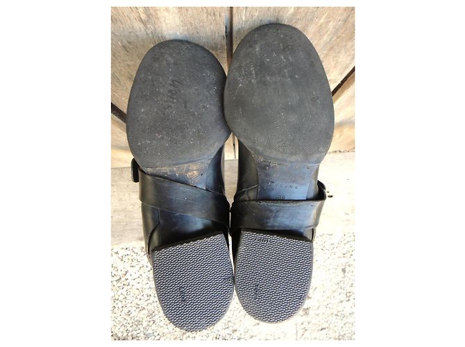 Céline Botas altas de cuero negro - vista 6