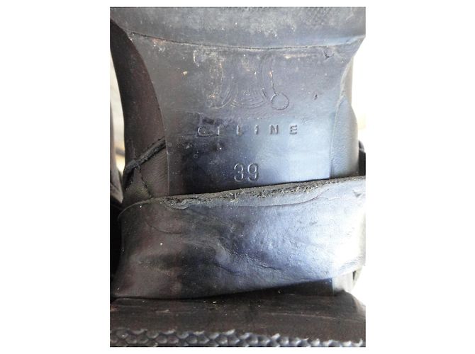 Céline Botas altas de cuero negro - vista 9