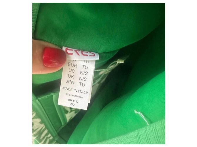 Eres Bedruckte Canvas Tote Bag - Grün/Weiß - Ansicht 2