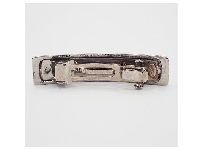 Barrette per capelli Chanel Logo in metallo larga Argento - vista 2