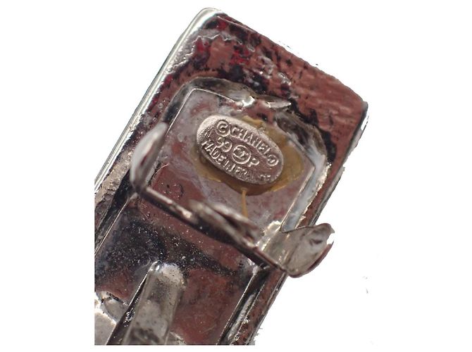 Barrette per capelli Chanel Logo in metallo larga Argento - vista 4