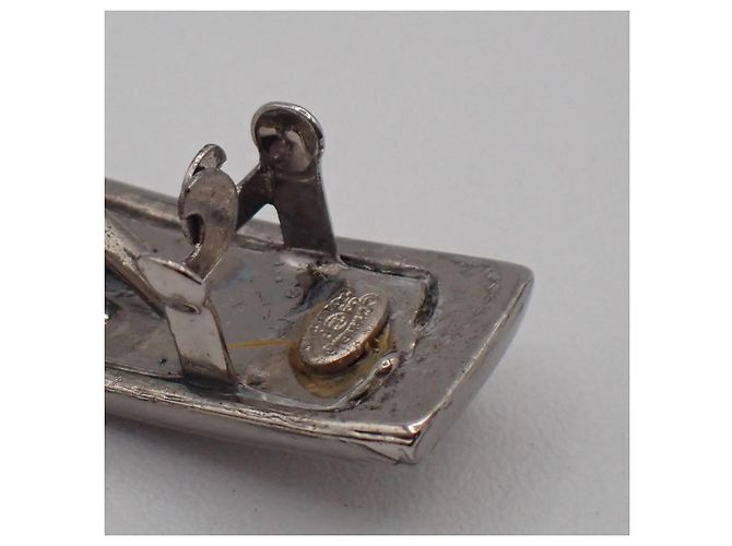 Barrette per capelli Chanel Logo in metallo larga Argento - vista 7