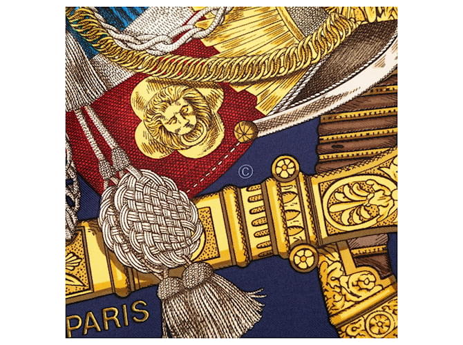 Hermès Hermes Carre 90 GRAND UNIFORME Sciarpa Multicolore Blu navy - vista 7