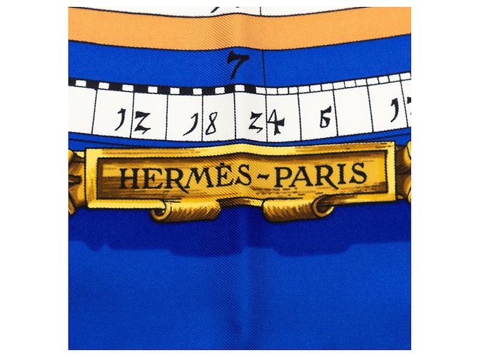 Hermès Hermes Carre 90 DIES ET HORE Astrology Scarf Blu Multicolore - vista 7