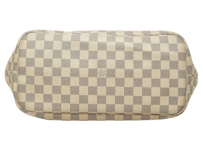 Borsa Tote Louis Vuitton Damier Azur Neverfull MM Bianco - vista 3