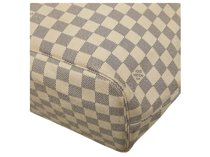 Borsa Tote Louis Vuitton Damier Azur Neverfull MM Bianco - vista 4