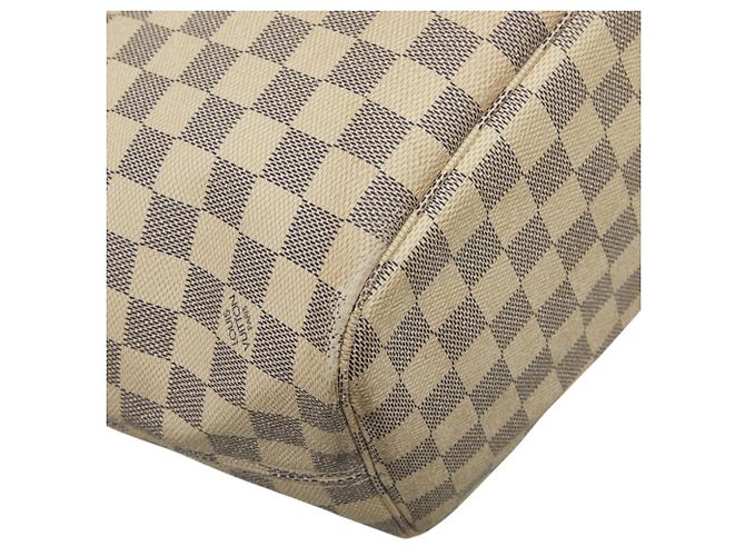 Borsa Tote Louis Vuitton Damier Azur Neverfull MM Bianco - vista 7