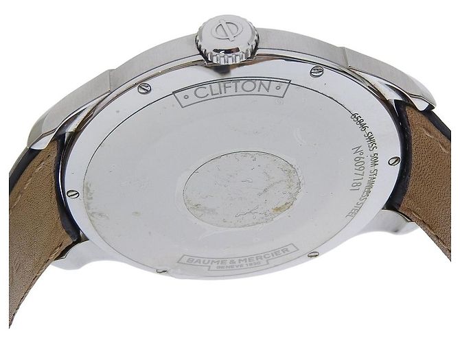 Baume & Mercier Clifton Acciaio Inossidabile e Pelle 45 - vista 5