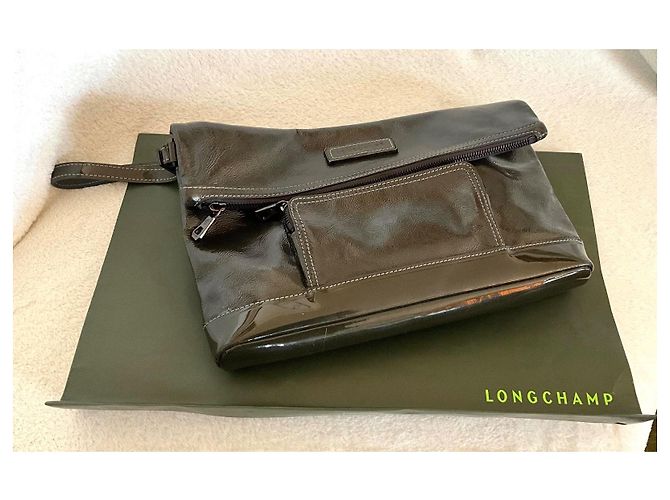 Longchamp Lackleder Clutch Dunkelbraun - Ansicht 2