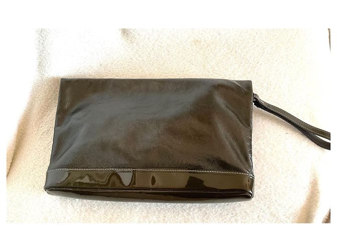 Longchamp Lackleder Clutch Dunkelbraun - Ansicht 3